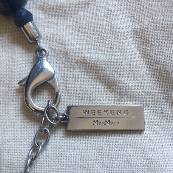 Max Mara Weekend Faceted Iridescent Grey Blue Chunky Statement Bead Necklace - Picture 4 of 5